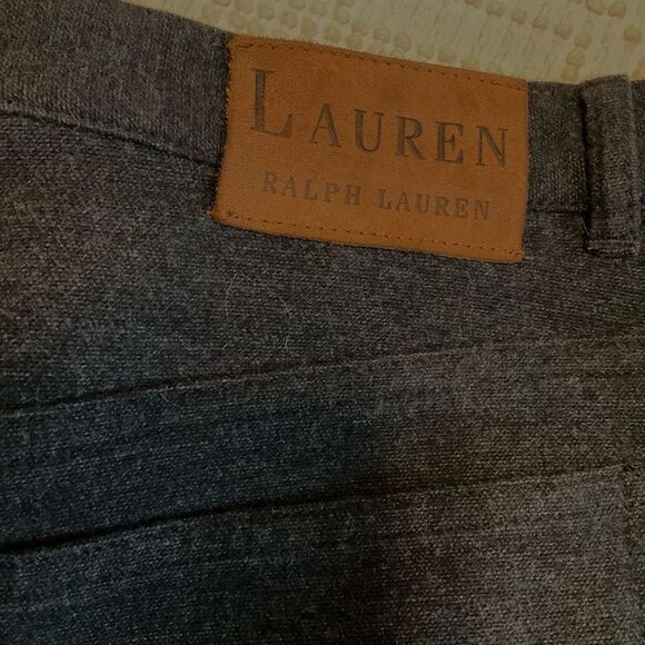 NWOT Lauren Ralph Lauren Charcoal Grey 5 Pocket Pants, 6P. Flannel feel heritage - Picture 2 of 10